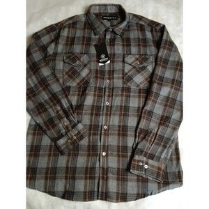 New Men's Molokai Surf Co Flannel Button Up Long Sleeve Shirt XL